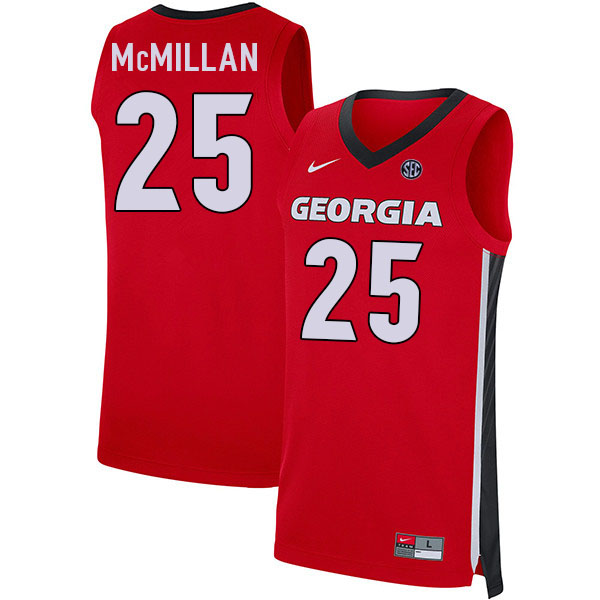 Men #25 Tyron McMillan Georgia Bulldogs College Basketball Jerseys Sale-Red - Click Image to Close